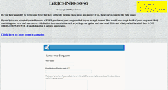 Desktop Screenshot of lyrics-into-song.com
