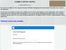 Tablet Screenshot of lyrics-into-song.com
